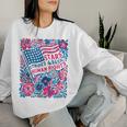 Stars Stripes Human Rights 4Th Of July Floral American Flag Women Sweatshirt Gifts for Her