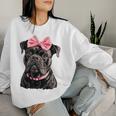 コケット ボウケーン コルソ 犬 ママ ピンクリボン 女の子 レディーススウェットシャツ 彼女への贈り物
