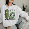ピクルスが大好きな女の子だけ おかしなきゅうり レディーススウェットシャツ 彼女への贈り物