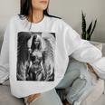 ピンナップガールtシャツ セクシーな天使の悪魔の女の子 B&W バックプリント レディーススウェットシャツ 彼女への贈り物