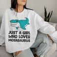 モササウルスが好きな女の子だけ レディーススウェットシャツ 彼女への贈り物