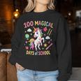 100Th Day Ofchool Unicorn 100 魔法の日々 先生 女の子 レディーススウェットシャツ 面白い贈り物