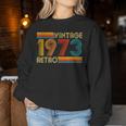 52歳の誕生日プレゼント 52歳 男性 女性 レトロ ヴィンテージ 1973 レディーススウェットシャツ 面白い贈り物