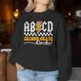 Ab Cd 2年生 ロックス 2年生 先生 男の子 女の子 キッズ レディーススウェットシャツ 面白い贈り物