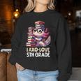 I Axo Love 5Th Grade Axolotl 新学期読書 レディーススウェットシャツ 面白い贈り物