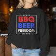 Bbq Beer Freedom シャツ レディーススウェットシャツ 面白い贈り物
