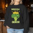 Broccoli Queen ブロッコリーの女王 ブロッコリー ベジタリアン・ベジタブル ブロッコリー レディーススウェットシャツ 面白い贈り物