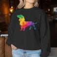 Dachshund Gay Pride Lgbt Lgbtq Rainbow Flag Dog Lovers レディーススウェットシャツ 面白い贈り物