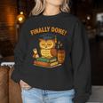 Finally Done Owl Grad 2025 デコレーション レディーススウェットシャツ 面白い贈り物