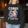 Floral Corgi Mom Dog Lovers Cute Mama Puppy Mother's Day Women Sweatshirt Unique Gifts