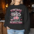 60Th B-Dayintage 1965 Floral 60 Years Of Perfection レディーススウェットシャツ 面白い贈り物