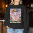 Retro Skeleton Lgbtq Pride Quote Rainbow Umbrella Women Sweatshirt Unique Gifts
