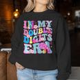 Girl In My Double Digits Era Retro 10 Year Old 10Th Birthday Women Sweatshirt Unique Gifts