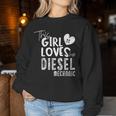 Girl Loves Diesel メカニックシャツ 面白いバレンタインデーギフト レディーススウェットシャツ 面白い贈り物