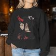 Girl With Red Horns 日本アートスタイル 面白いグラフィックtシャツ レディーススウェットシャツ 面白い贈り物