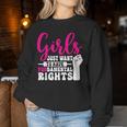 Girls Just Want To Have Fundamental Rights レディーススウェットシャツ 面白い贈り物