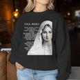 Hail Mary Blessed Mother ロザリオの祈り レディーススウェットシャツ 面白い贈り物