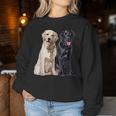 Happy Two Labradors ゴールデンブラック ラボレトリバー Mom Dad レディーススウェットシャツ 面白い贈り物