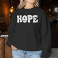 Hope Romans 15 13 レトロ グルービー 面白い クリスチャン 信仰 聖書 J レディーススウェットシャツ 面白い贈り物