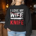 メンズ Knife Collector I Love My Wife ナイフ レディーススウェットシャツ 面白い贈り物