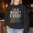 Like My Whiskeytraight Friends Lgbtq Gay Pride Proud Ally レディーススウェットシャツ 面白い贈り物