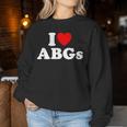 I Love Abgs I Heart Abg おもしろい アジアの赤ちゃん 女の子 恋人 レディーススウェットシャツ 面白い贈り物
