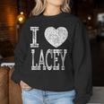I Love Lacey バレンタイン ガールフレンド 女の子 娘 ハート 妻 レディーススウェットシャツ 面白い贈り物