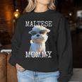 Maltese Mommyマルチーズ ママ 犬 お母さん 母の日 お母さん スウィート・マルチーズ レディーススウェットシャツ 面白い贈り物