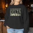 Mississippi Delta Blues Intage Retro Envejecida Sudadera Mujer Regalos divertidos