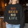 No Beer No Life Lover ファン ビンテージスタイル ラガー ドラフトビール レディーススウェットシャツ 面白い贈り物