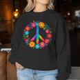 Peace Love Flower Power レトロ ヒッピー コスチューム タイダイ 60年代 70年代 レディーススウェットシャツ 面白い贈り物