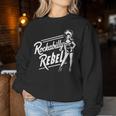 Rockabilly Rebel Pin-Up Girl In Dress Graphic レディーススウェットシャツ 面白い贈り物