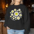 Stay Positive キュート スマイルフェイス 花 ハッピーフェイス 花 女の子 レディーススウェットシャツ 面白い贈り物