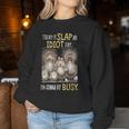 Today Is Slap An Idiot Day I’M Gonna Be Busy Crazy Chicken Women Sweatshirt Unique Gifts