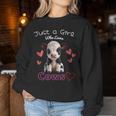 かわいい ホルスタイン 牛 の – ' Just A Girl Who Loves Cows ' デザイン レディーススウェットシャツ 面白い贈り物