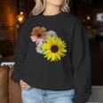 ひまわり ガーベラ 花 デイジー ガーベラ 花 デイジー 花柄 レディーススウェットシャツ 面白い贈り物