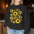 ひまわり 花柄 花 シンプル ポジティブ 夏 グラフィック レディーススウェットシャツ 面白い贈り物