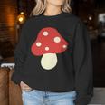 シンプルでキュートなキノコのグラフィック Cute Mushroom レディーススウェットシャツ 面白い贈り物