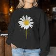 マーガレット ミクストメディア 美しい夏の花 ボタニカルアート レディーススウェットシャツ 面白い贈り物