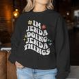 レトロ Groovy Im Jenda Doing Jenda Things おもしろ 母の日 レディーススウェットシャツ 面白い贈り物