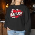 名前入り Missy I Love Missy レディーススウェットシャツ 面白い贈り物