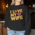 夫 妻 引用 I Love My Wifeays For Lover Husband レディーススウェットシャツ 面白い贈り物