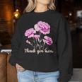 母の日 カーネーション 花 きれい ありがとう お母さん レディーススウェットシャツ 面白い贈り物