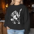 犬 ギタリスト ギター シーズー Dad Mom レディーススウェットシャツ 面白い贈り物