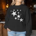 白い星 星柄 デザイン コスチューム ギフト 男性 女性 子供 レディーススウェットシャツ 面白い贈り物