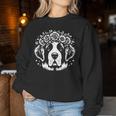 花のセントバーナード犬の花のグラフィック デザイン レディーススウェットシャツ 面白い贈り物