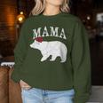Mama Bear Xmas Buffalo Plaid Lights Matching Family Pajama レディーススウェットシャツ 面白い贈り物
