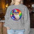 Santaclaus Rainbow 長袖tシャツ レディーススウェットシャツ 面白い贈り物