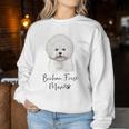Bichon Frisé Dog Mom ビションフリーゼママかわいい子犬犬の所有者ビションフリーゼ犬 レディーススウェットシャツ 面白い贈り物
