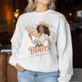 Boots On The Ground Cowgirl Afro Western Pride Junen Women Sweatshirt Personalized Gifts